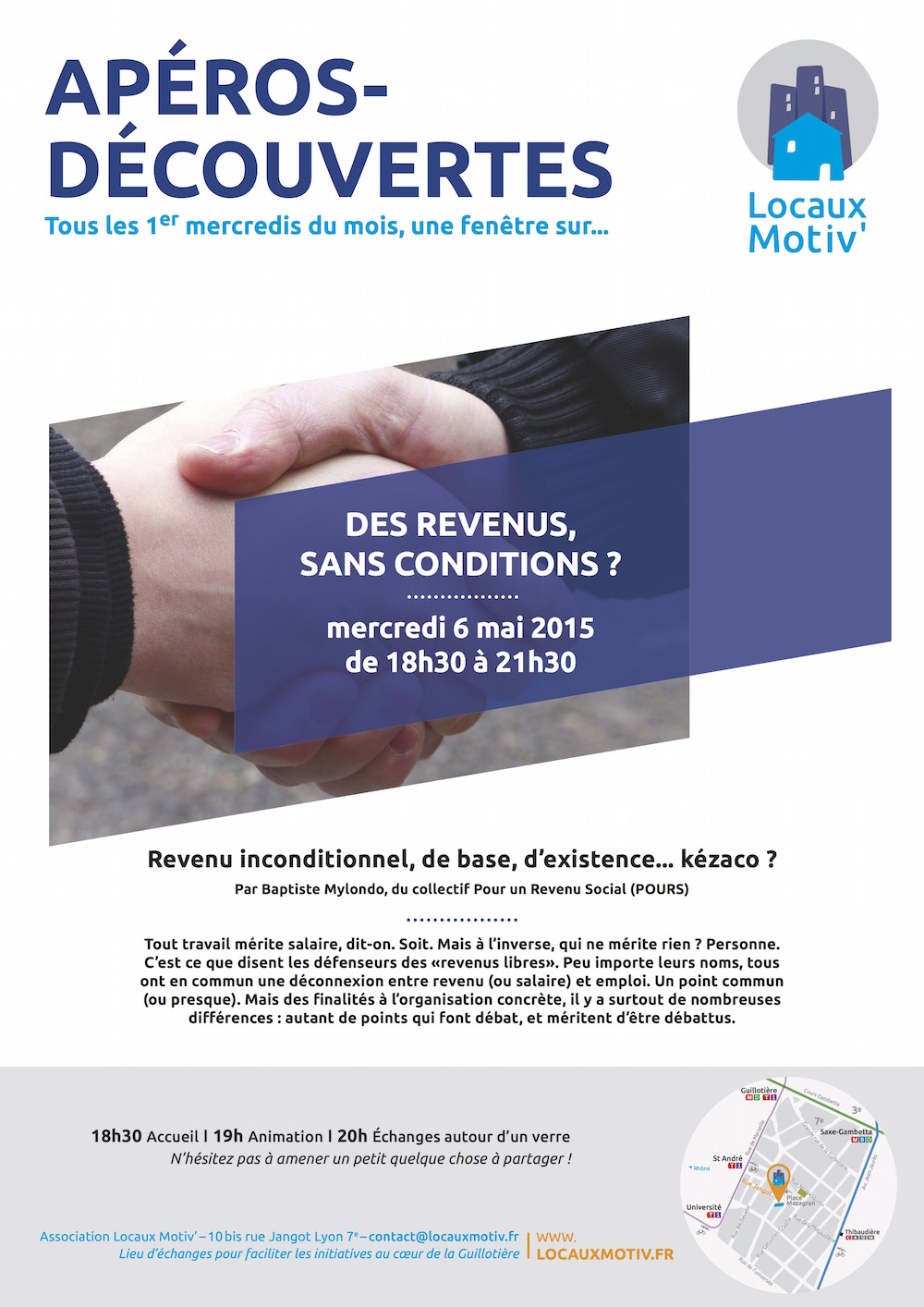 Le 6 mai : Apéro-Découverte sur le Revenu Inconditionnel