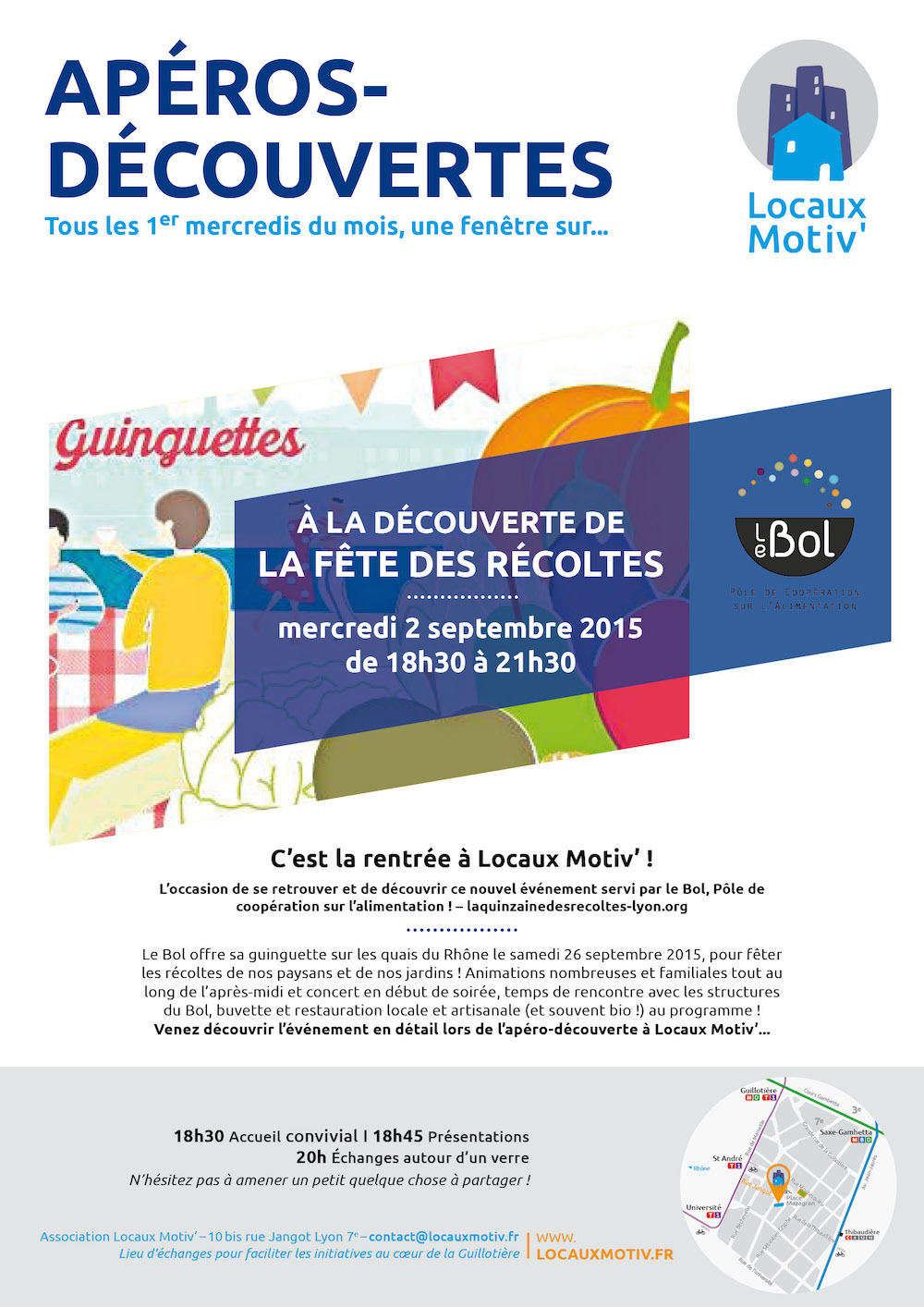 Apéro-découverte : c'est la rentrée à Locaux Motiv', avec la fête des Récoltes du BOL & Cie