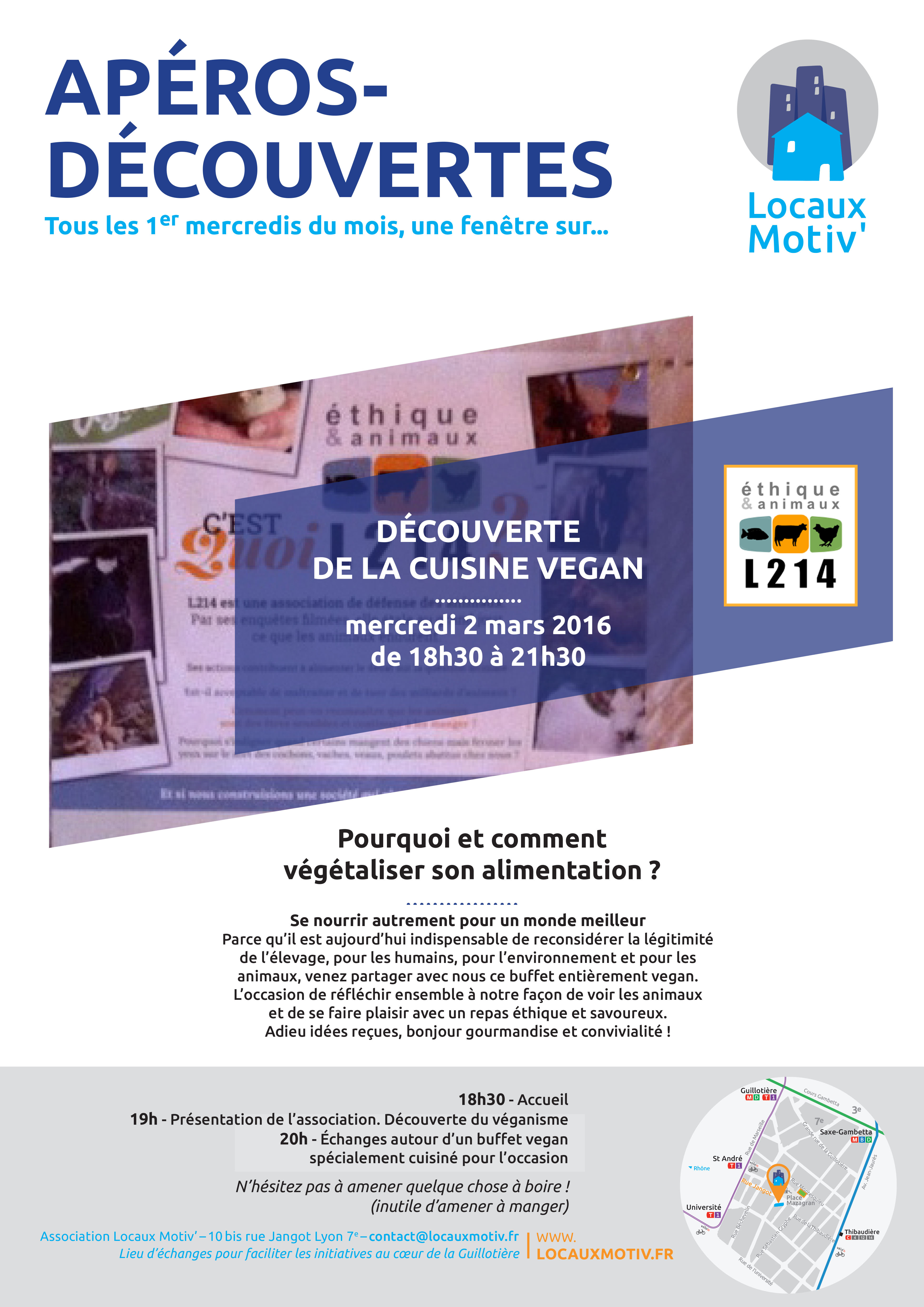 Apéro-découverte "Découverte de la cuisine végane" - 2 mars 2016